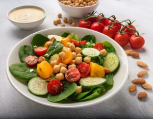 Bowl of Creamy and Crunchy Tahini Salad