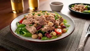 Tuna White Bean Salad on a plate