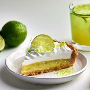 Slice of key lime pie bars on a saucer